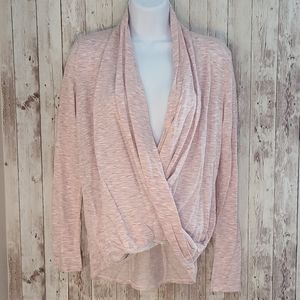 Mesh + Lace Baby Pink Wrap front Long Sleeve